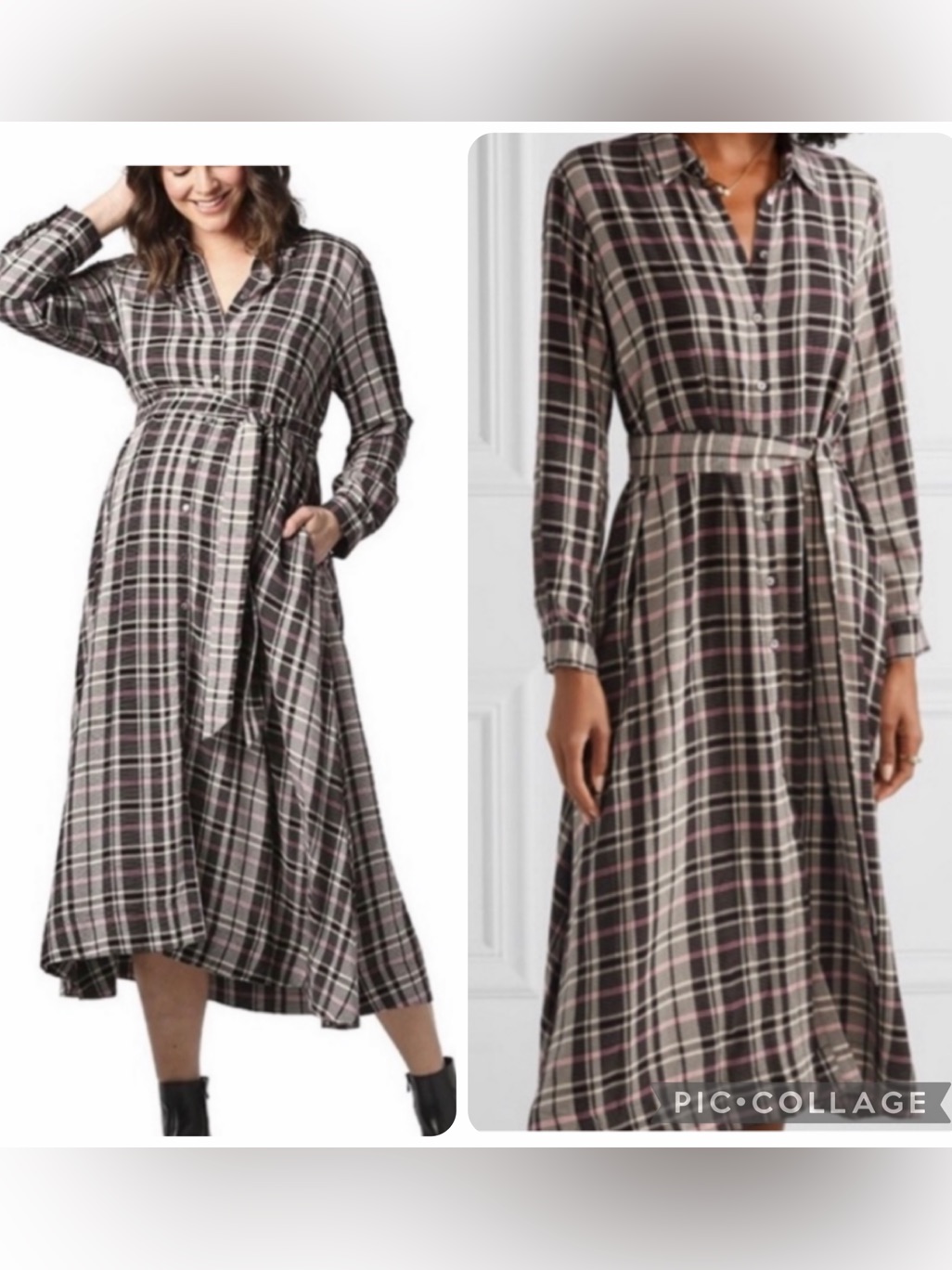 Hatch Alyssa Plaid Maternity Shirt Dress Viscose Size 0 (Pre-Pregnancy 0-2)